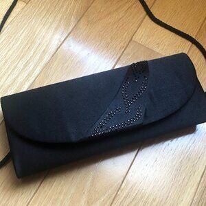 Black Crystal Clutch Crossbody Party Evening Bag